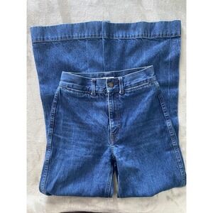 Uniqlo U Lemaire High Rise Wide Leg Flare Jeans Dark Blue‎ 23x29 Hippie Coastal